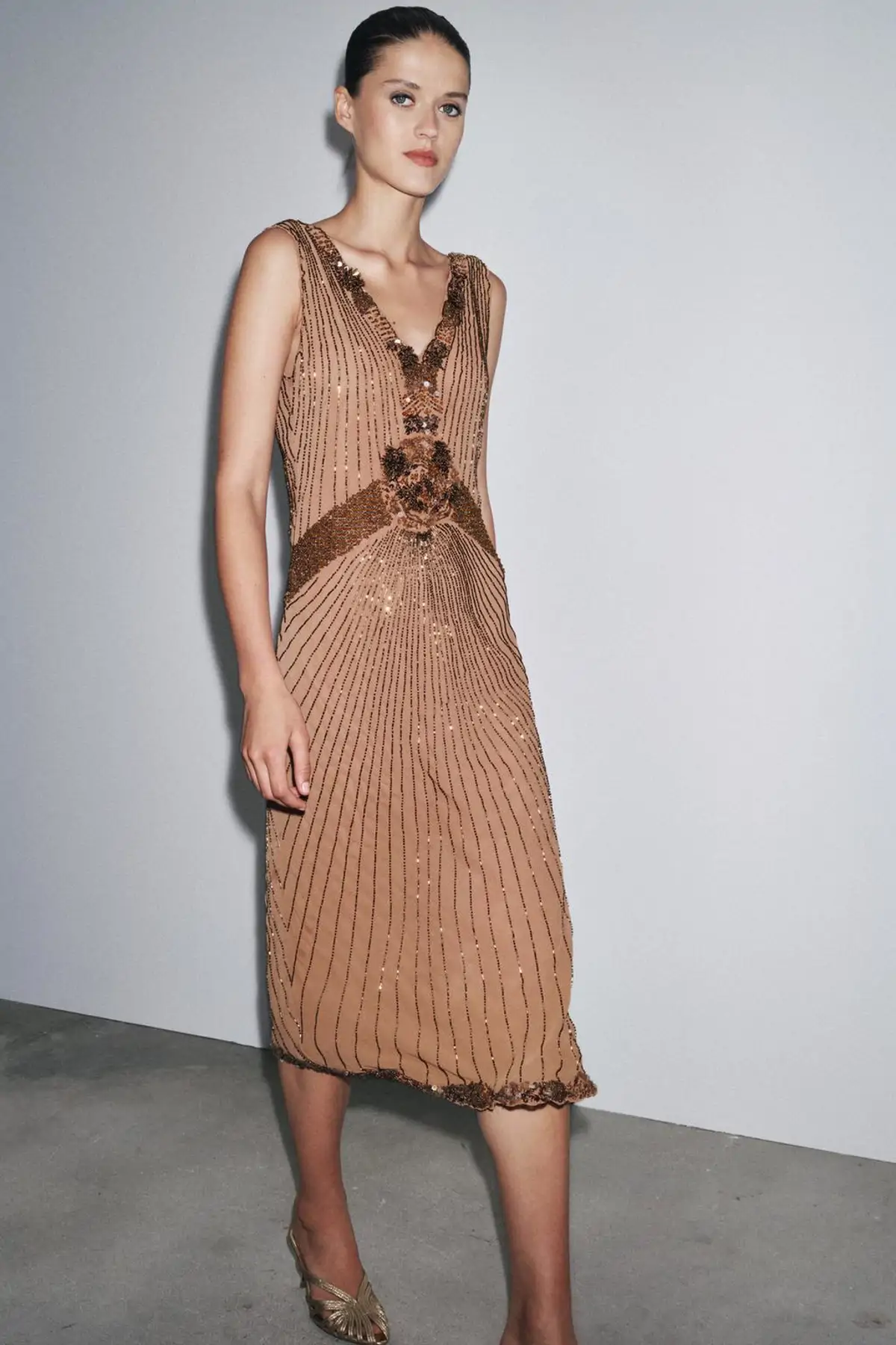 Vestido con pailletes.