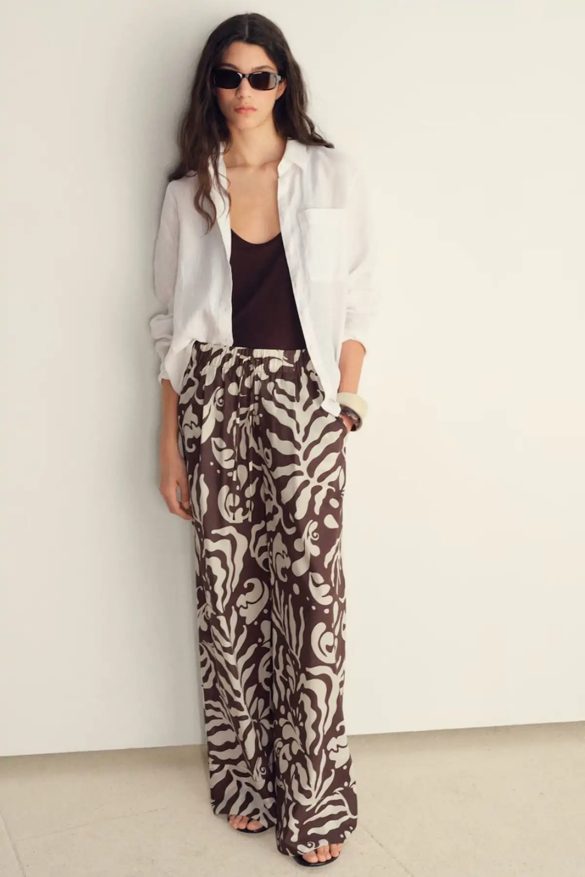 Pantalón de algodón estampado