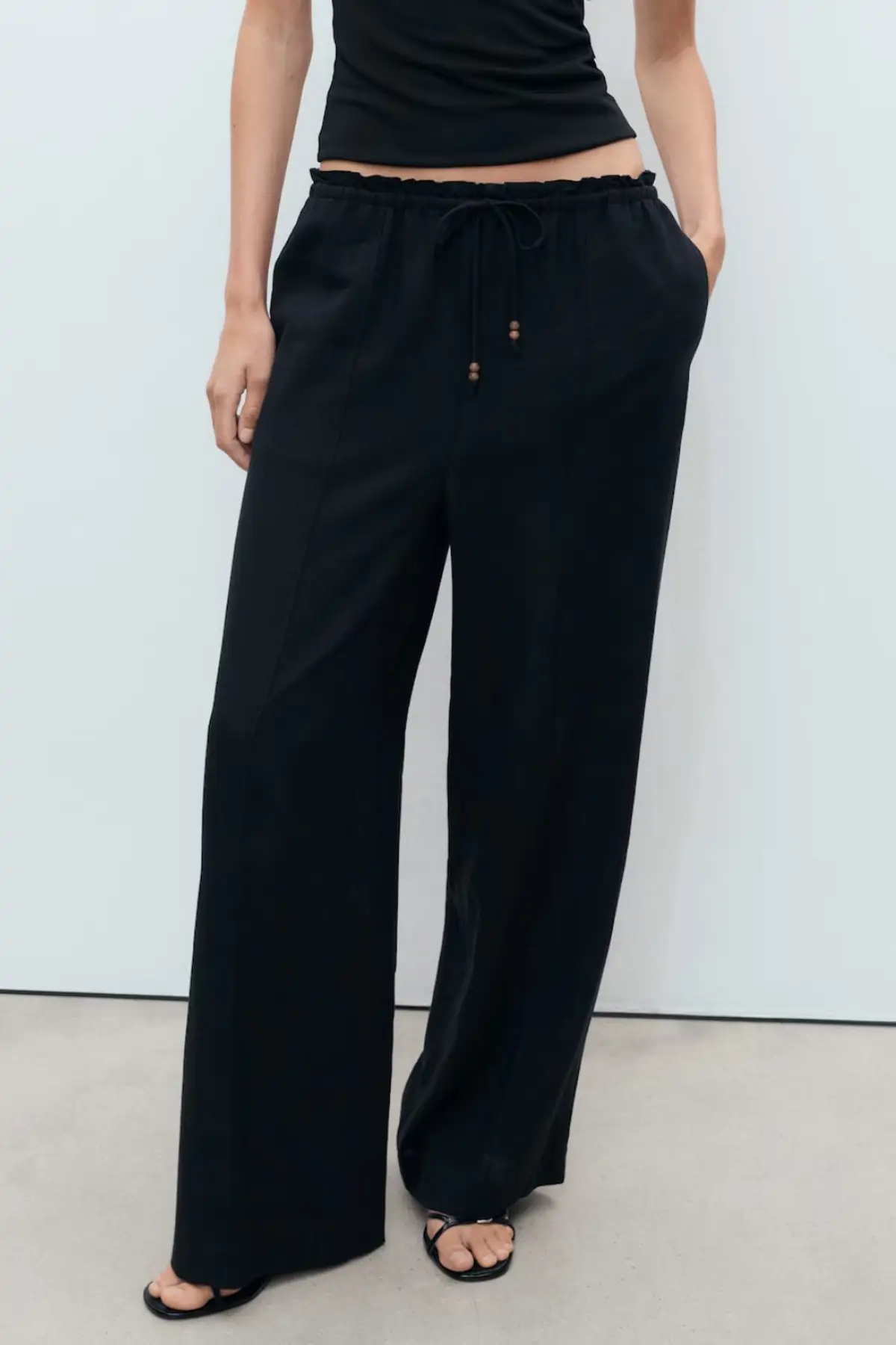 pantalón negro lino