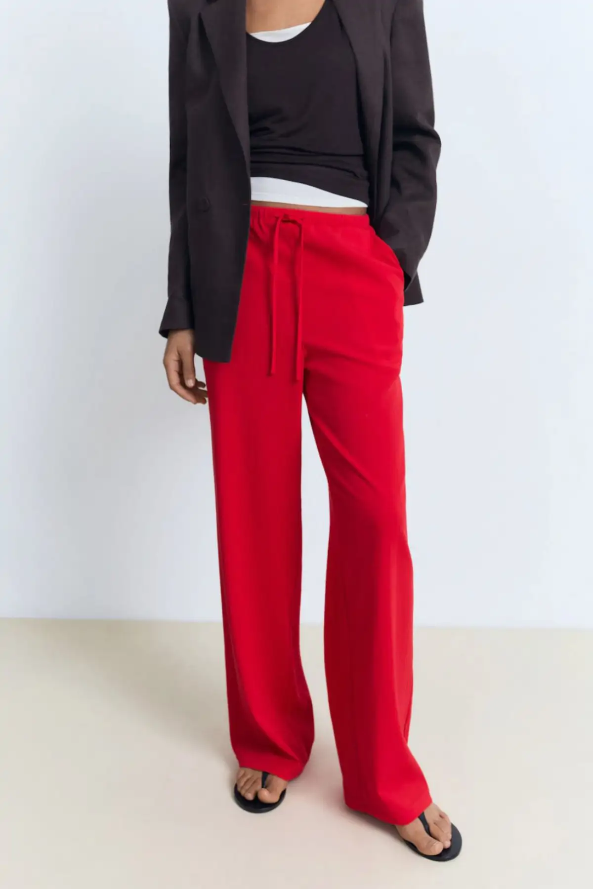 Pantalón recto con cordón