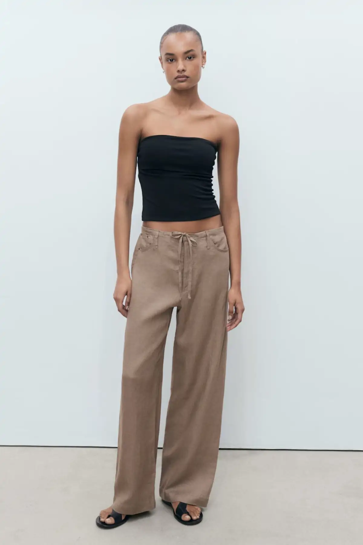 Pantalón wideleg de lino