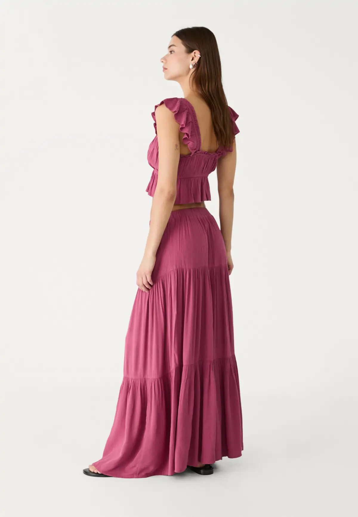 Falda boho de Stradivarius.