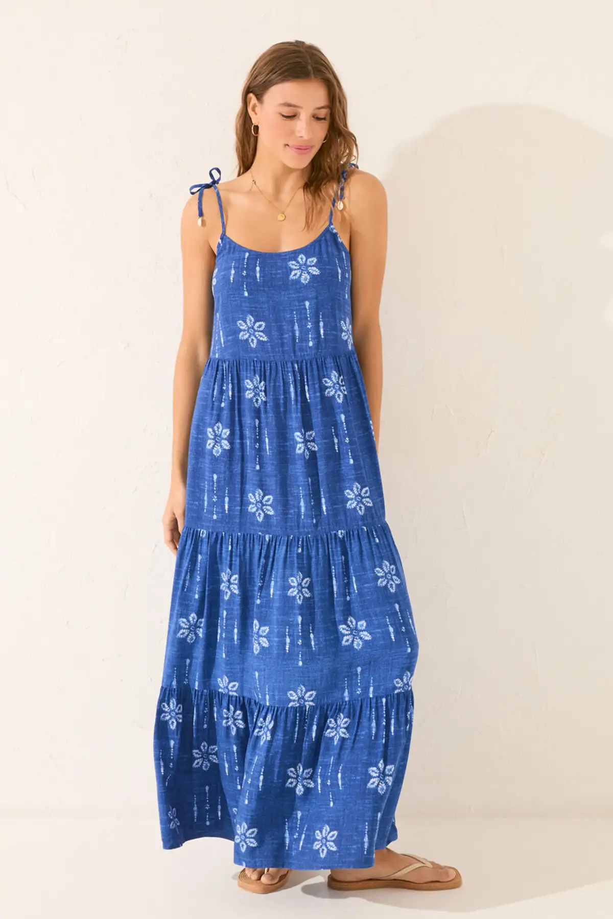 Vestido boho Women Secret largo floral azul