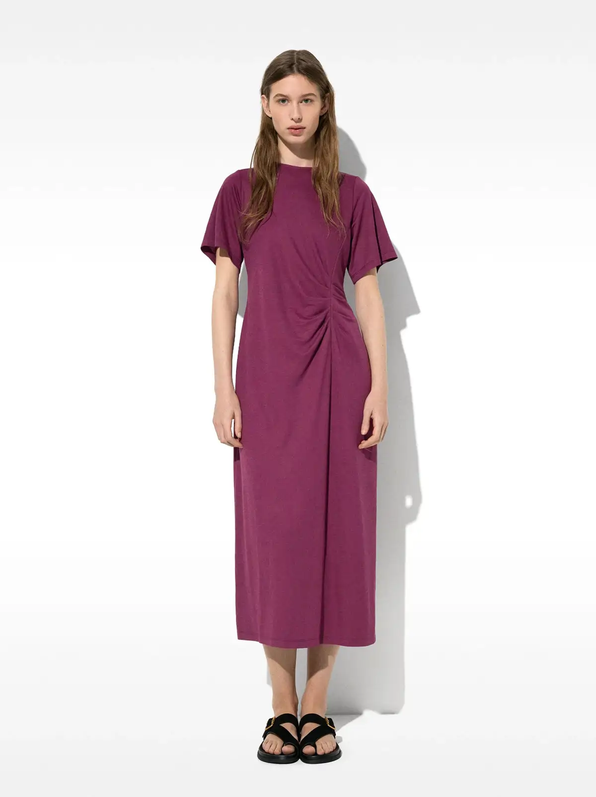 Vestido drapeado.