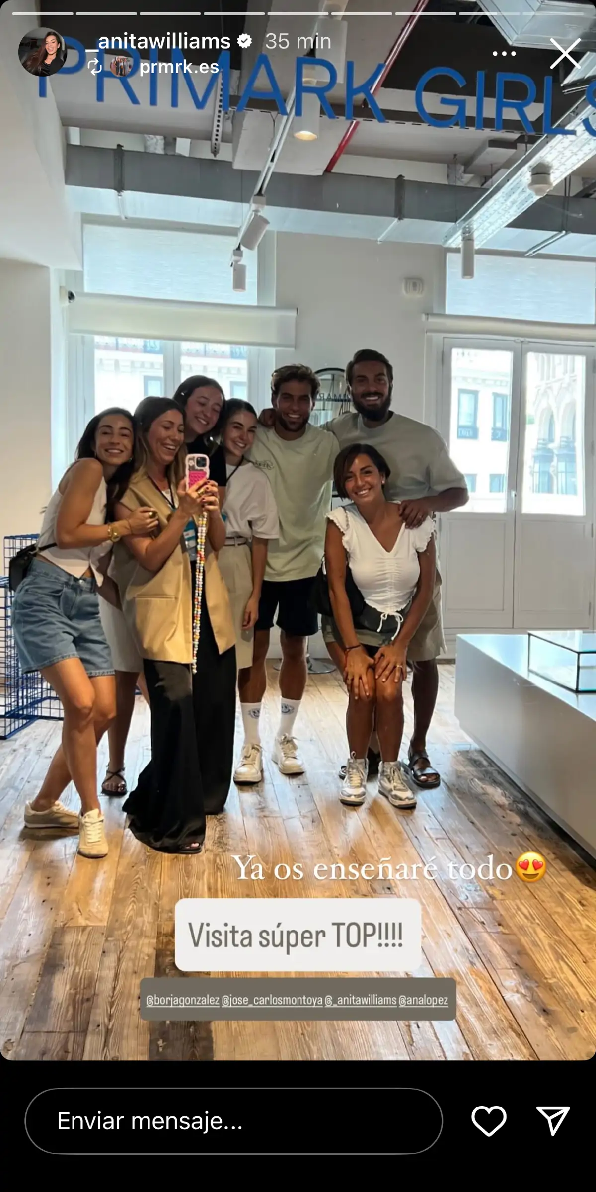 Anita Williams, Montoya, Borja González y Ana Solma