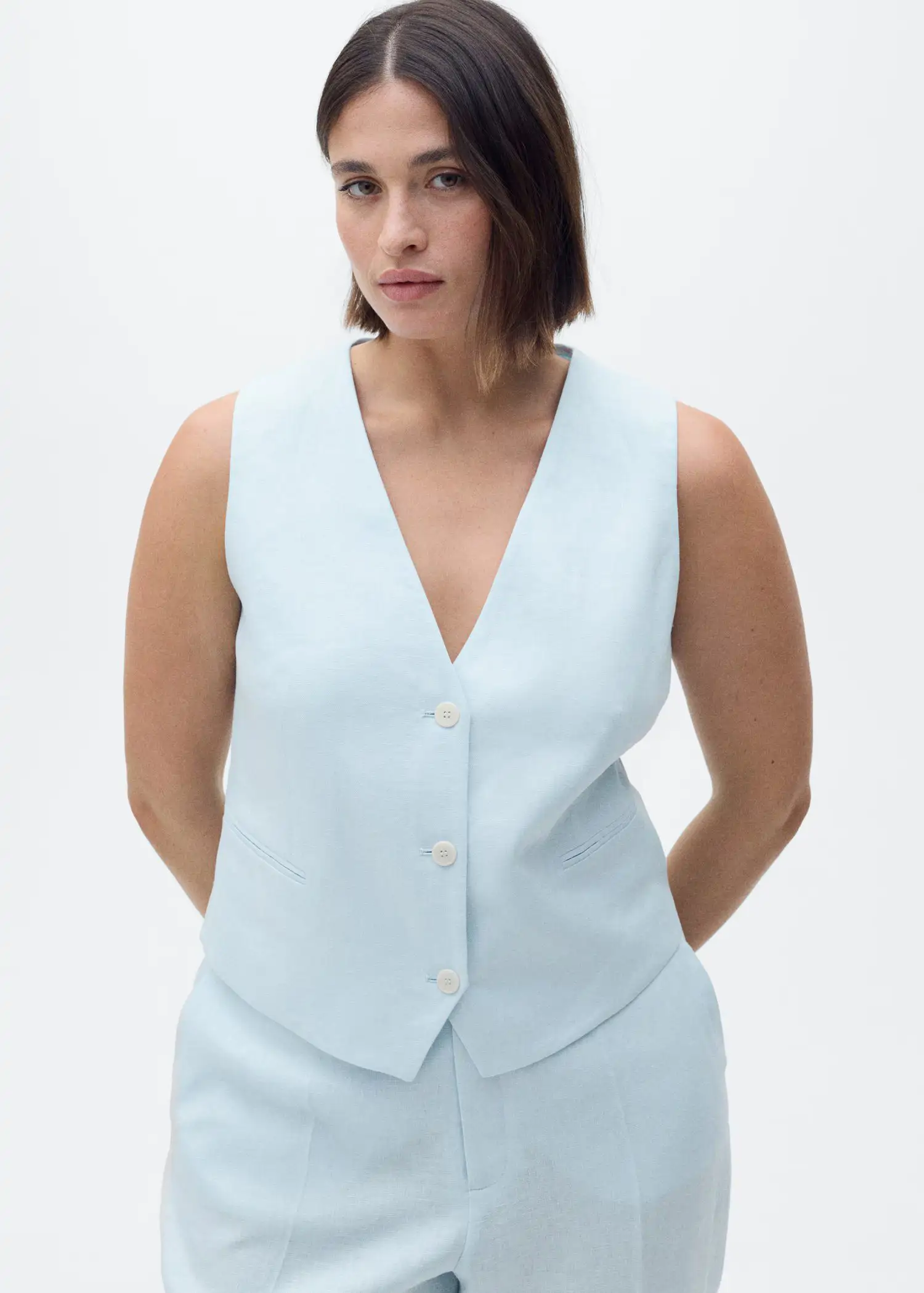 Chaleco traje lino