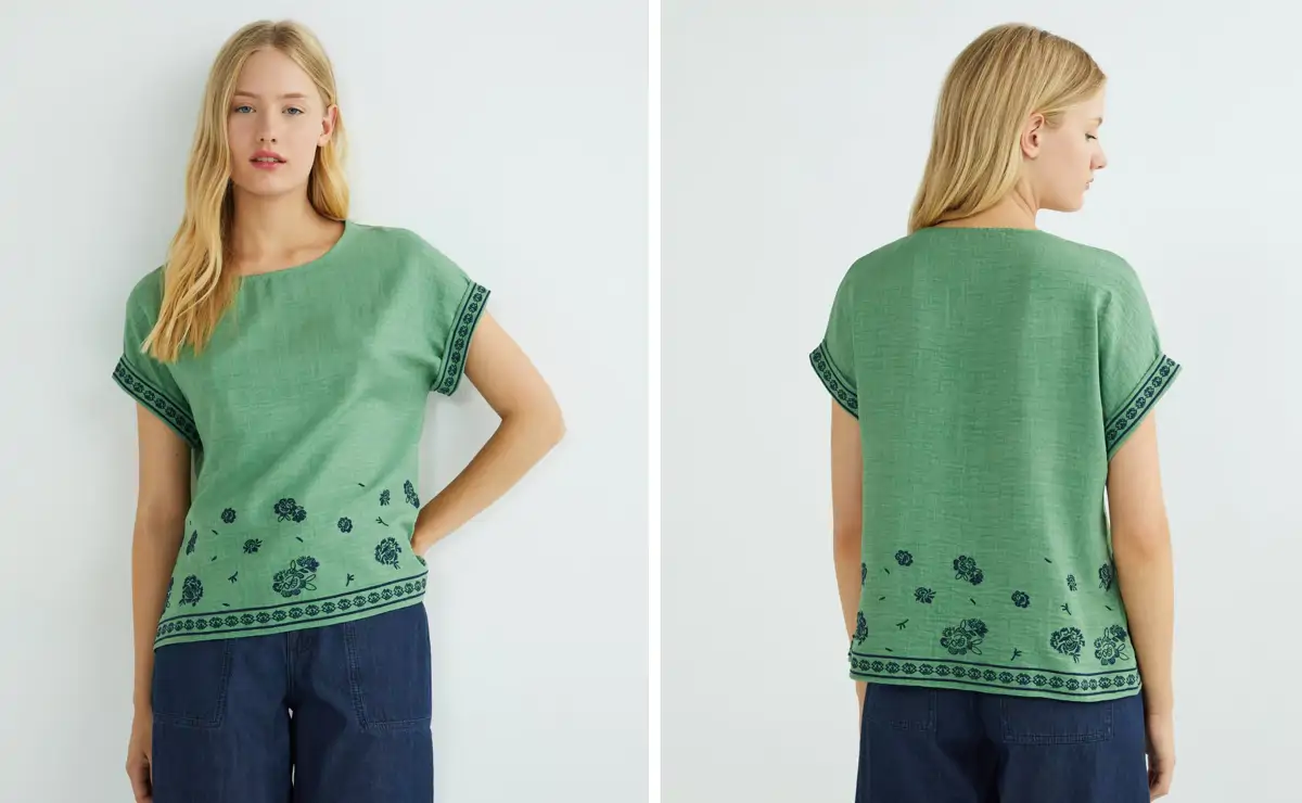 Zermatt Blusa manga corta lisa
