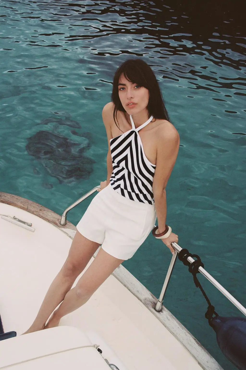 Top halter de rayas