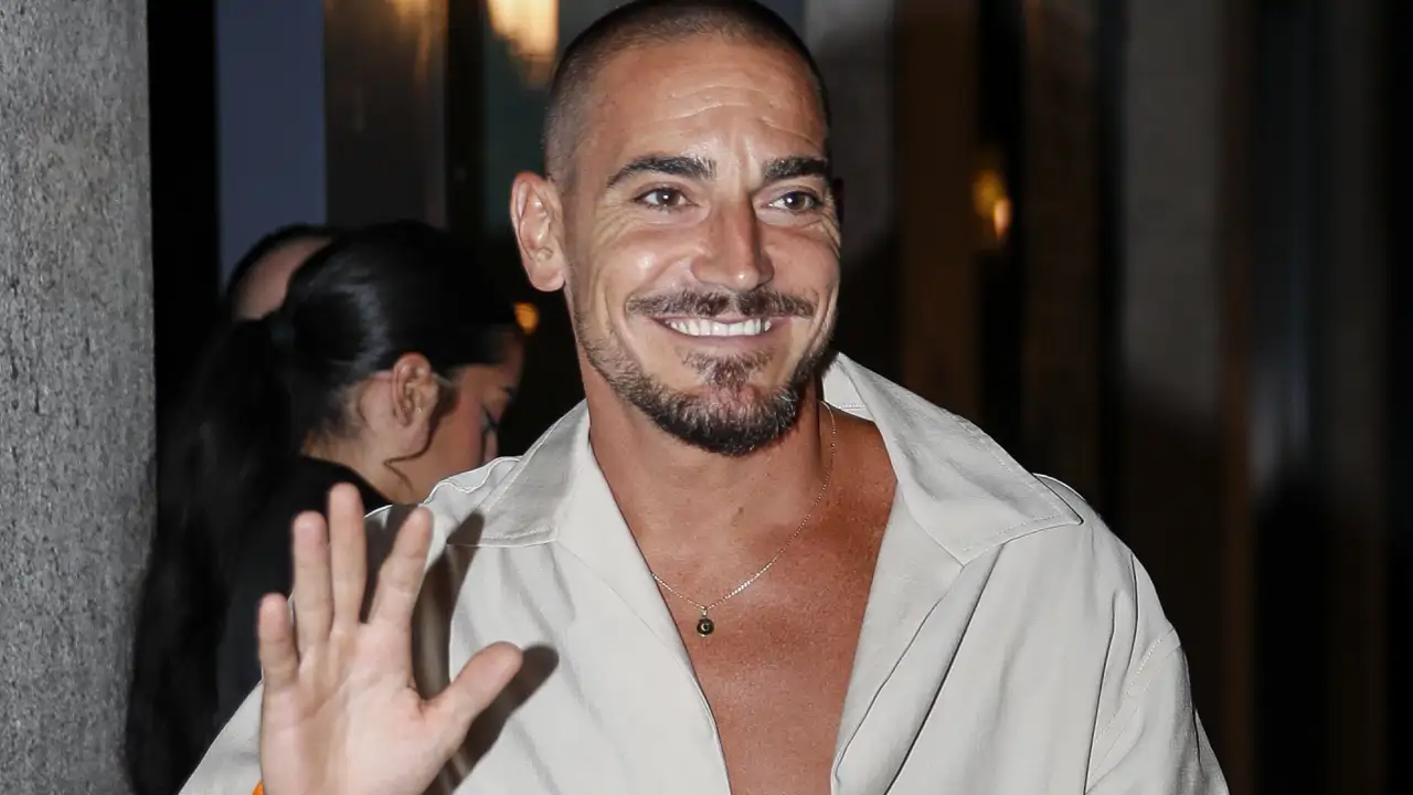 Karate master in a poised position